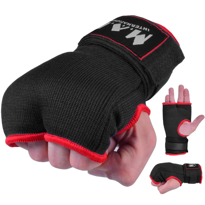 Black Hand Wrap Mitts with Padded Knuckles