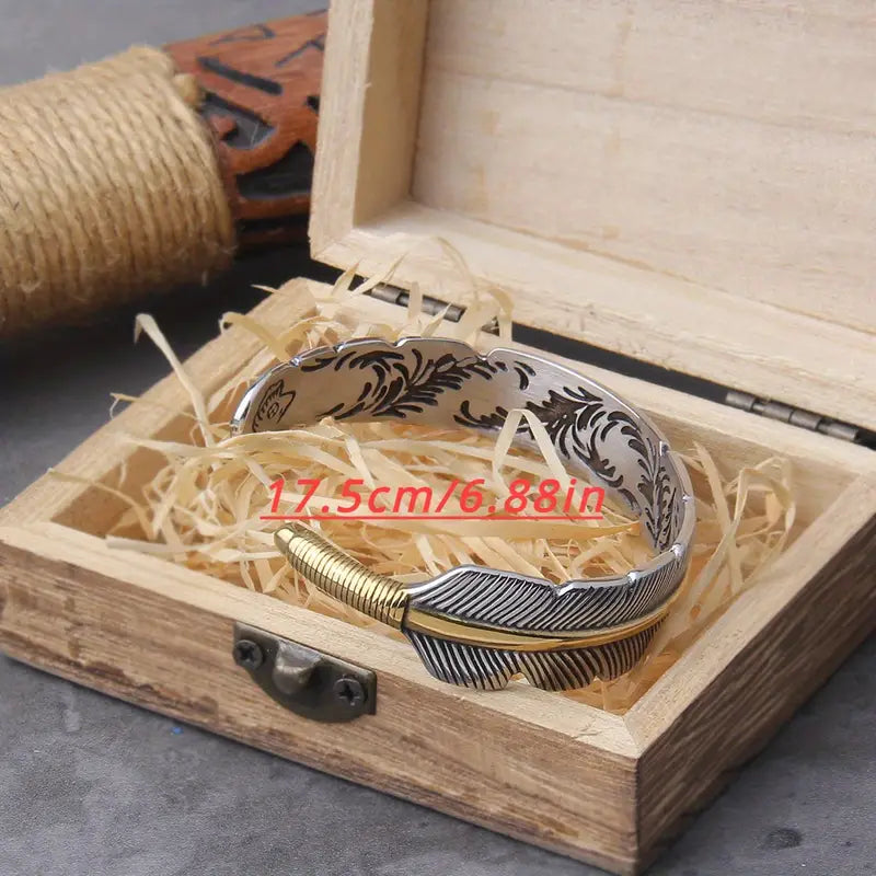 Viking-Inspired Zinc Alloy Open Front Bracelet