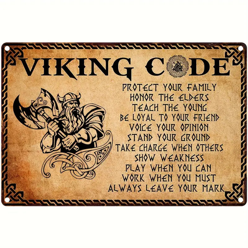 Viking Code Metal Sign