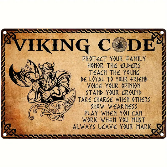 Viking Code Metal Sign