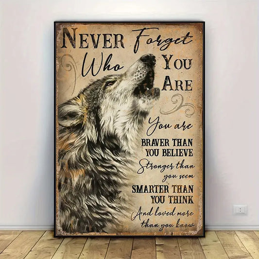 Wolf Canvas Inspirational wording