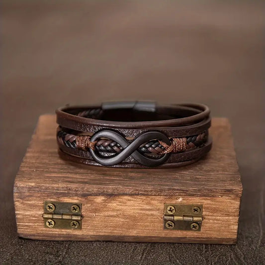 PU Leather Infinity Bracelet