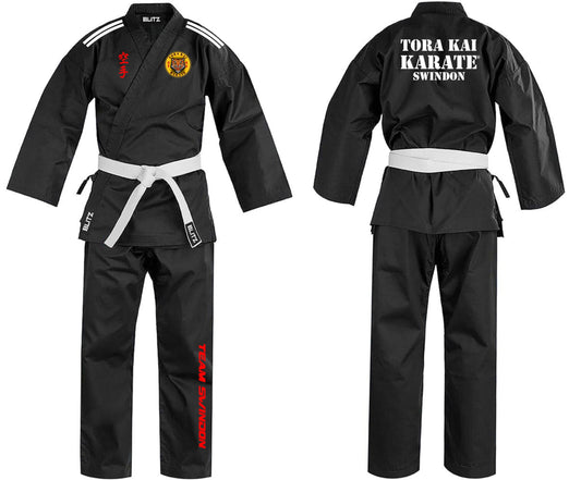 Tora Kai Black Adult Karate Suit (Gi) SWINDON