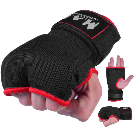 Black Hand Wrap Mitts with Padded Knuckles