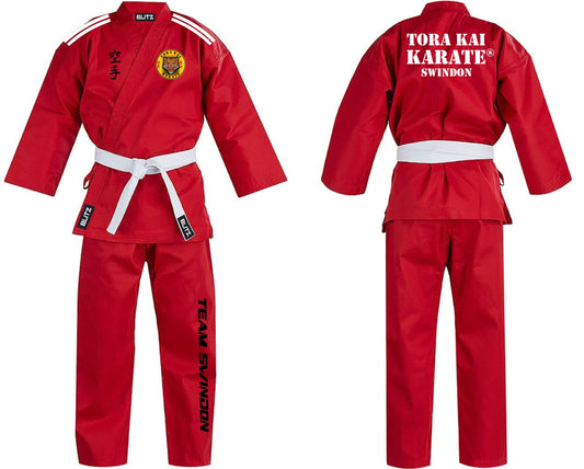 Tora Kai Red Junior and Cadet Karate Suit (Gi) SWINDON