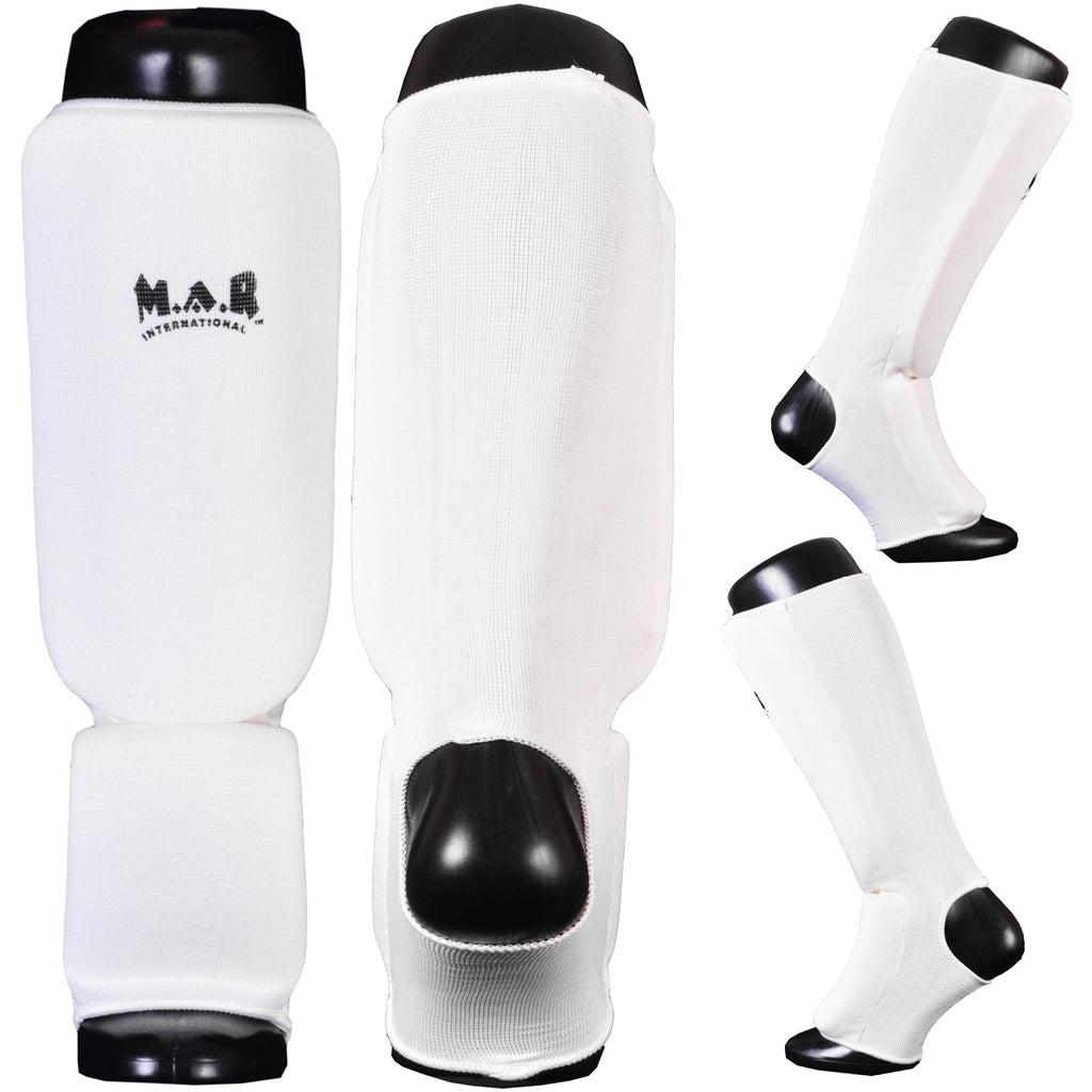 Washable Elasticated Shin and Instep Guards (white)