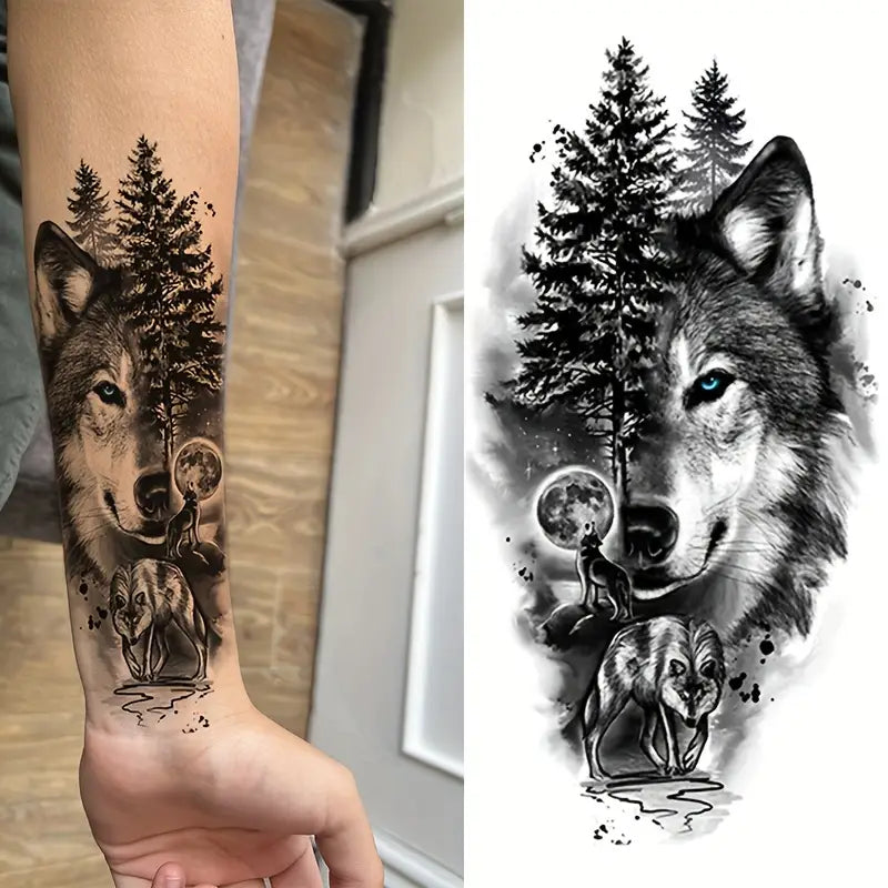 Wolf Style Temporary Tattoo